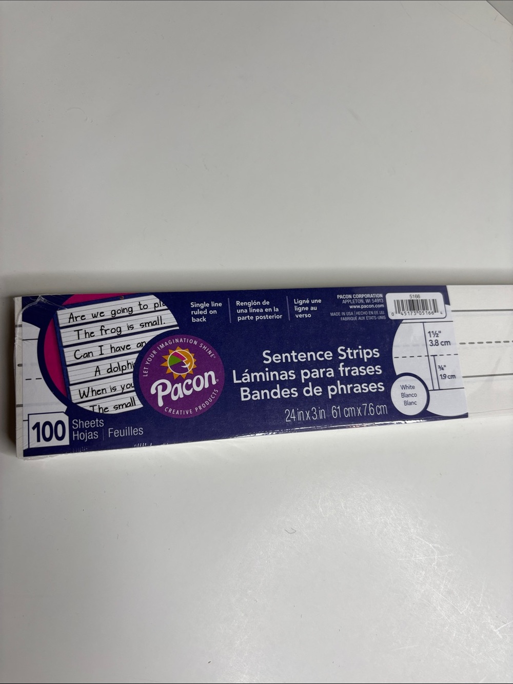 White Sentence Strips - Pack of 100